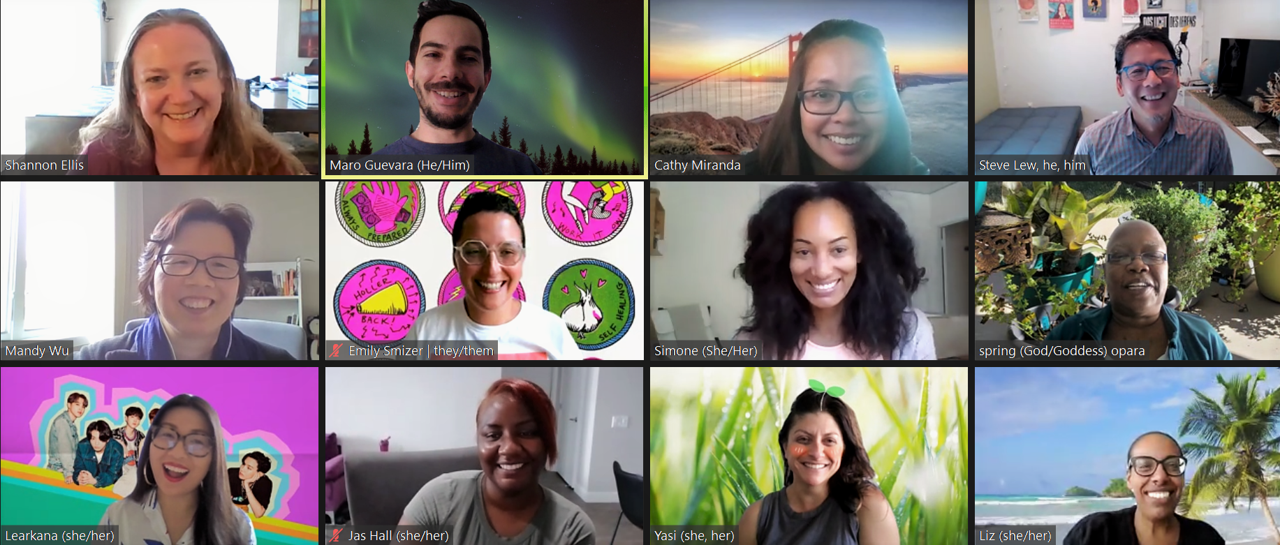 A grid of smiling faces-- it's the CompassPoint staff!